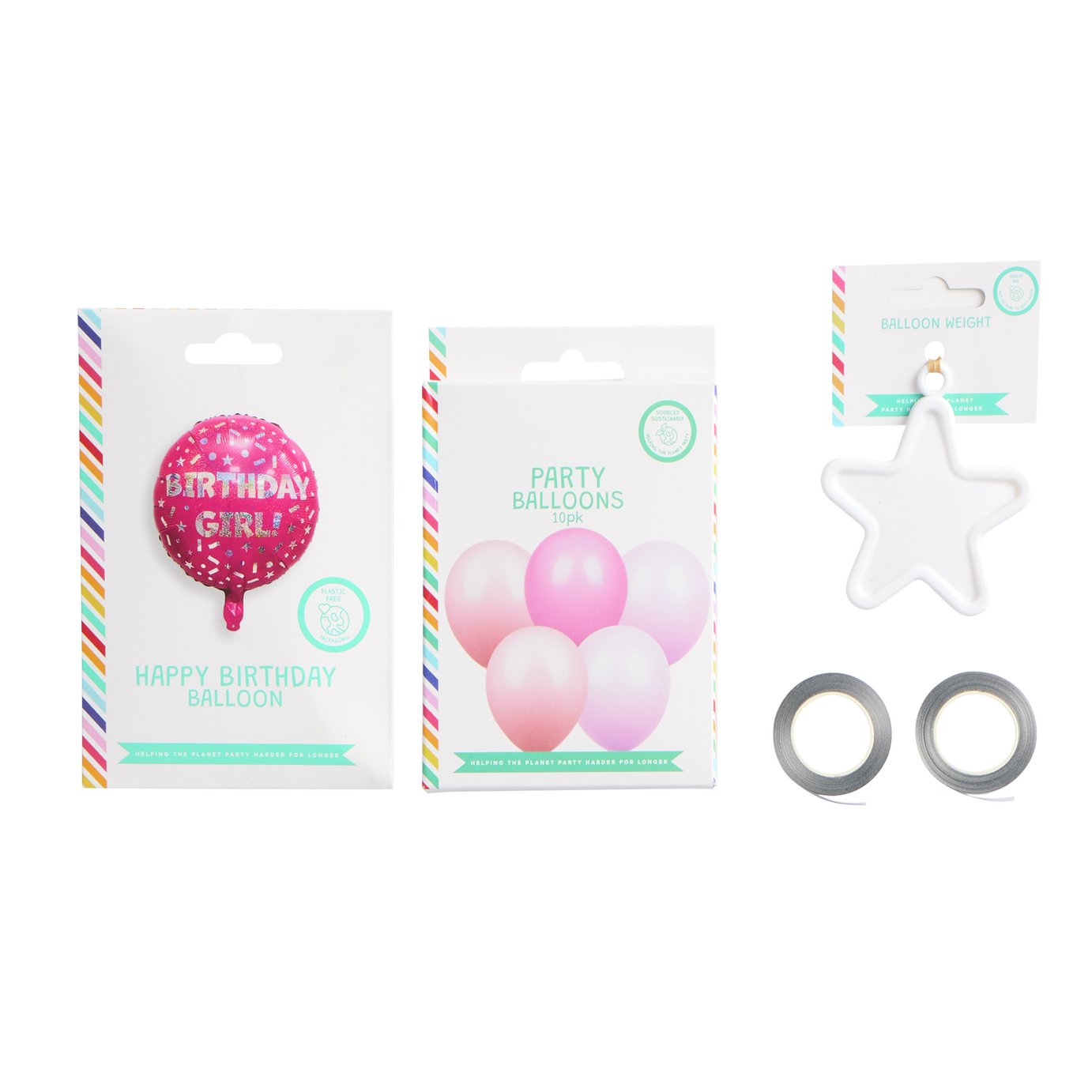 Mad Party Pink Confetti Balloons Birthday Kit