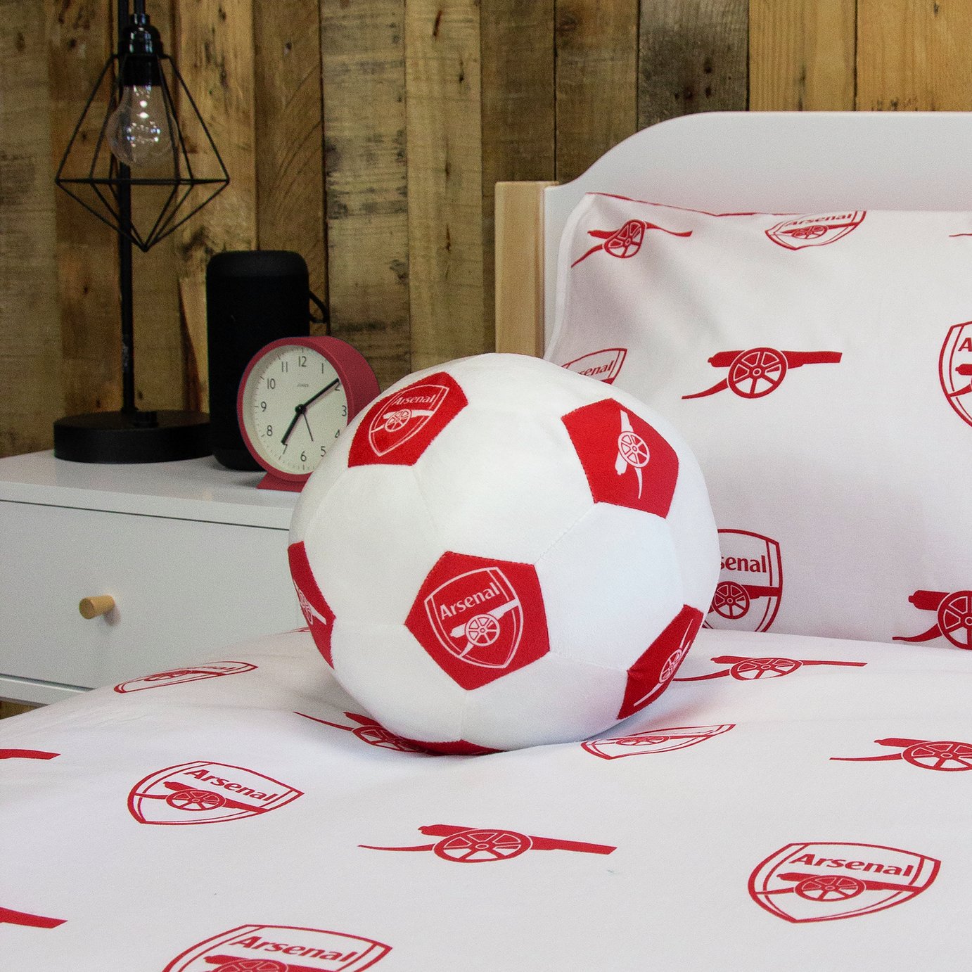 Arsenal FC Football Shaped Cushion White - 25cm