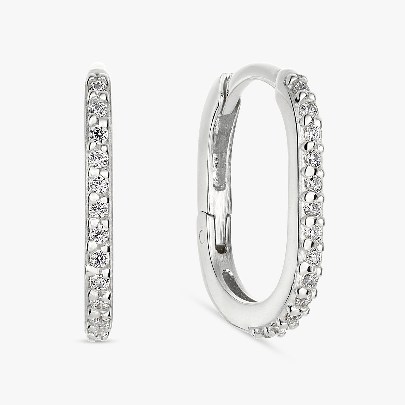 Revere Sterling Silver Cubic Zirconia Huggies Earrings