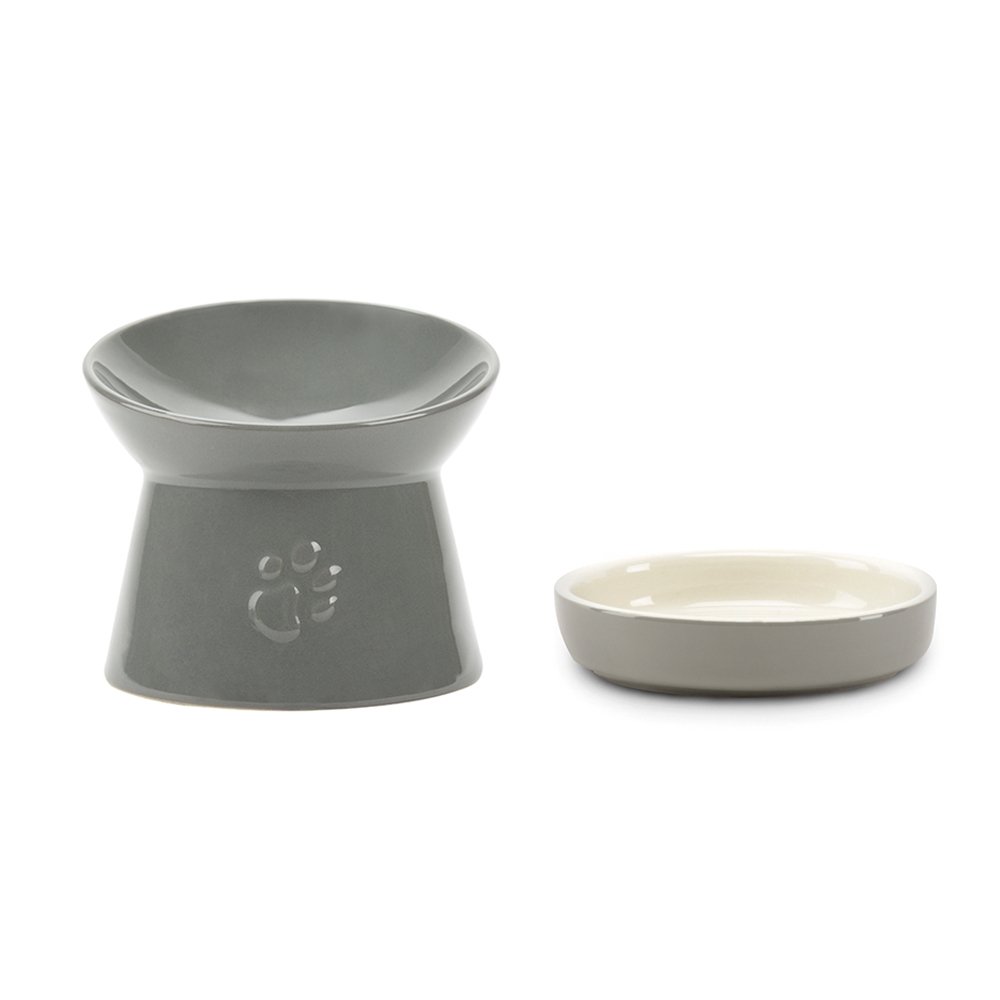 Scruffs Ceramic Cat Feeder Bowl and Saucer Set - Medium