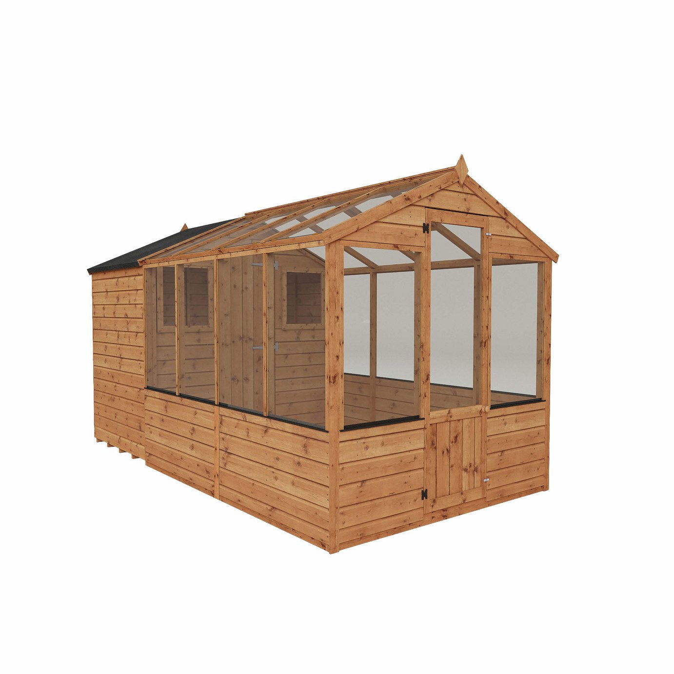 Mercia Shiplap Clear Window Combi Greenhouse - 12 x 6ft