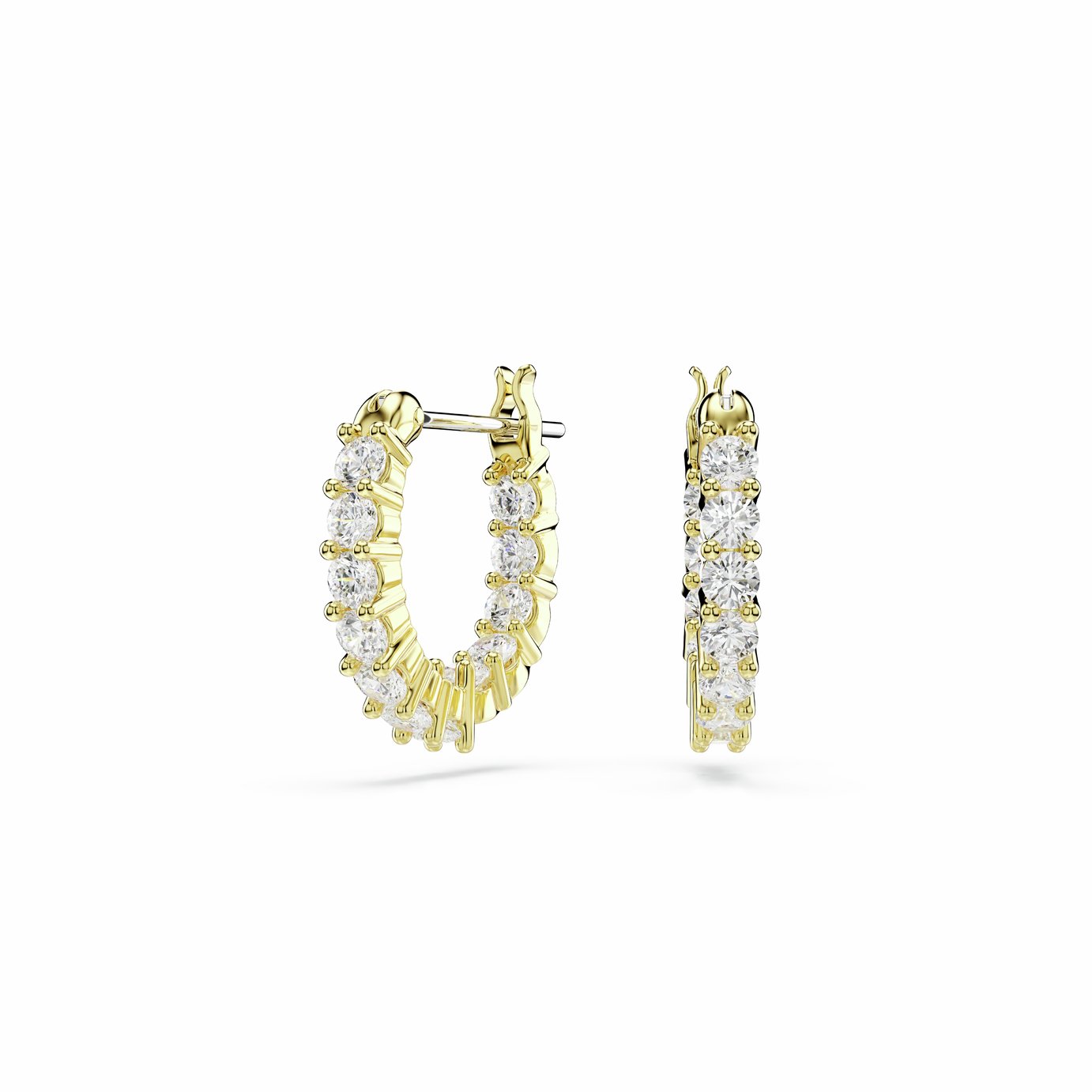Swarovski Gold Tone Plated  Matrix Vittore Hoop Earrings