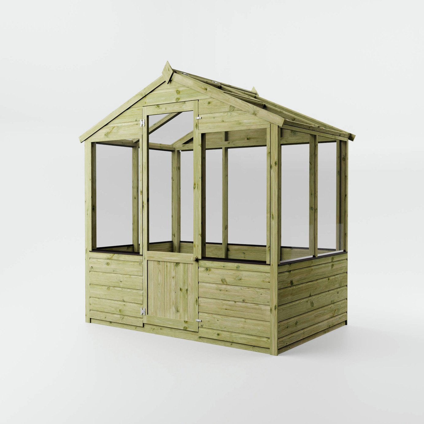 Mercia Shiplap Clear Window Wooden Greenhouse - 4 x 6ft