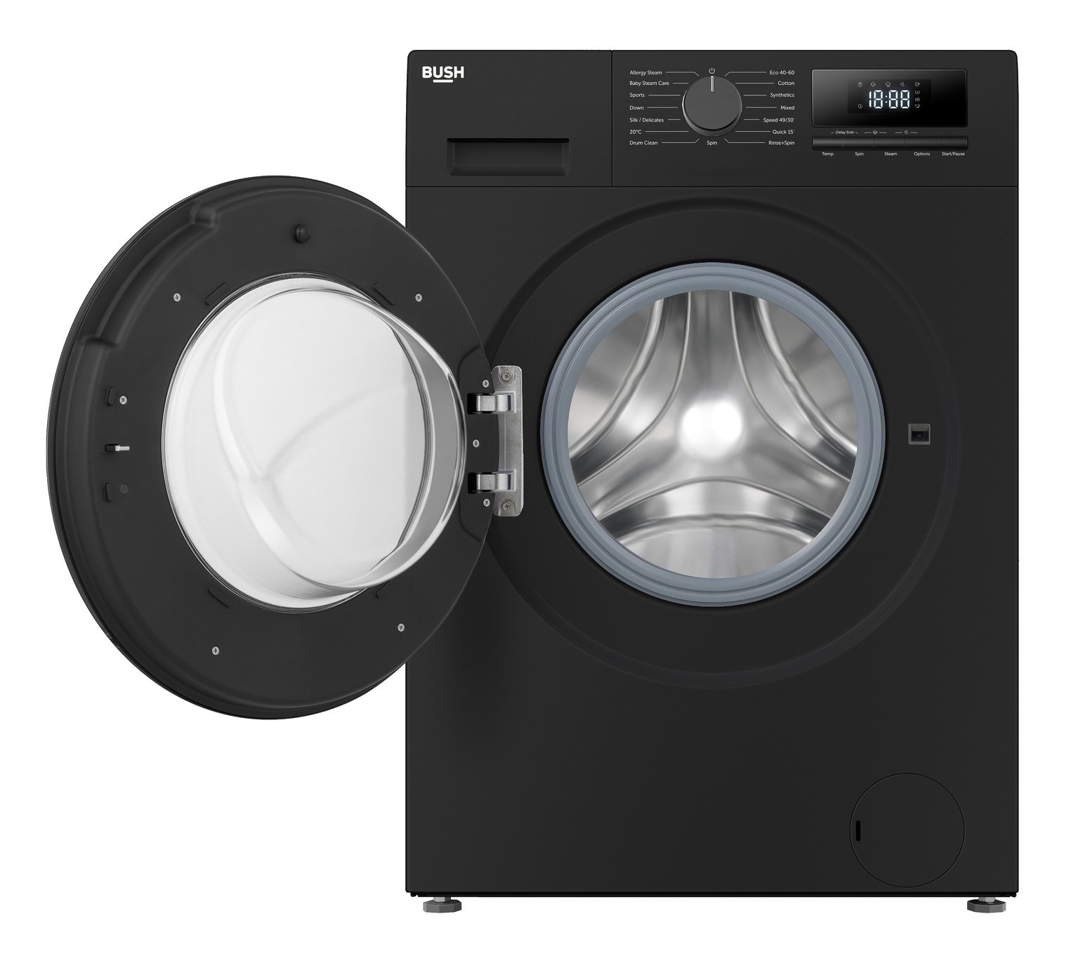 Bush BWM71200B 7KG 1200 Spin Washing Machine - Black