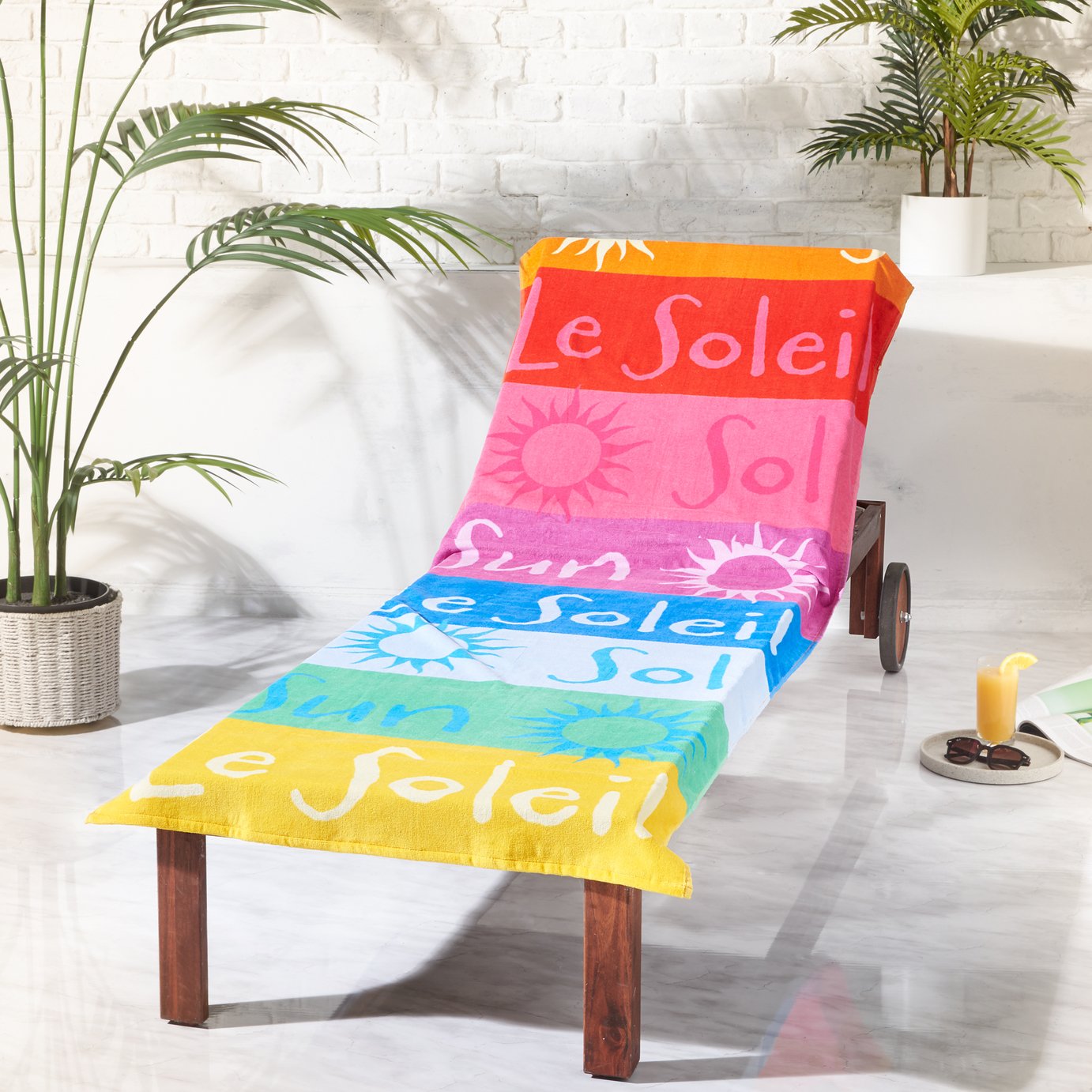 Catherine Lansfield Block Stripe Lounger Beach Towel