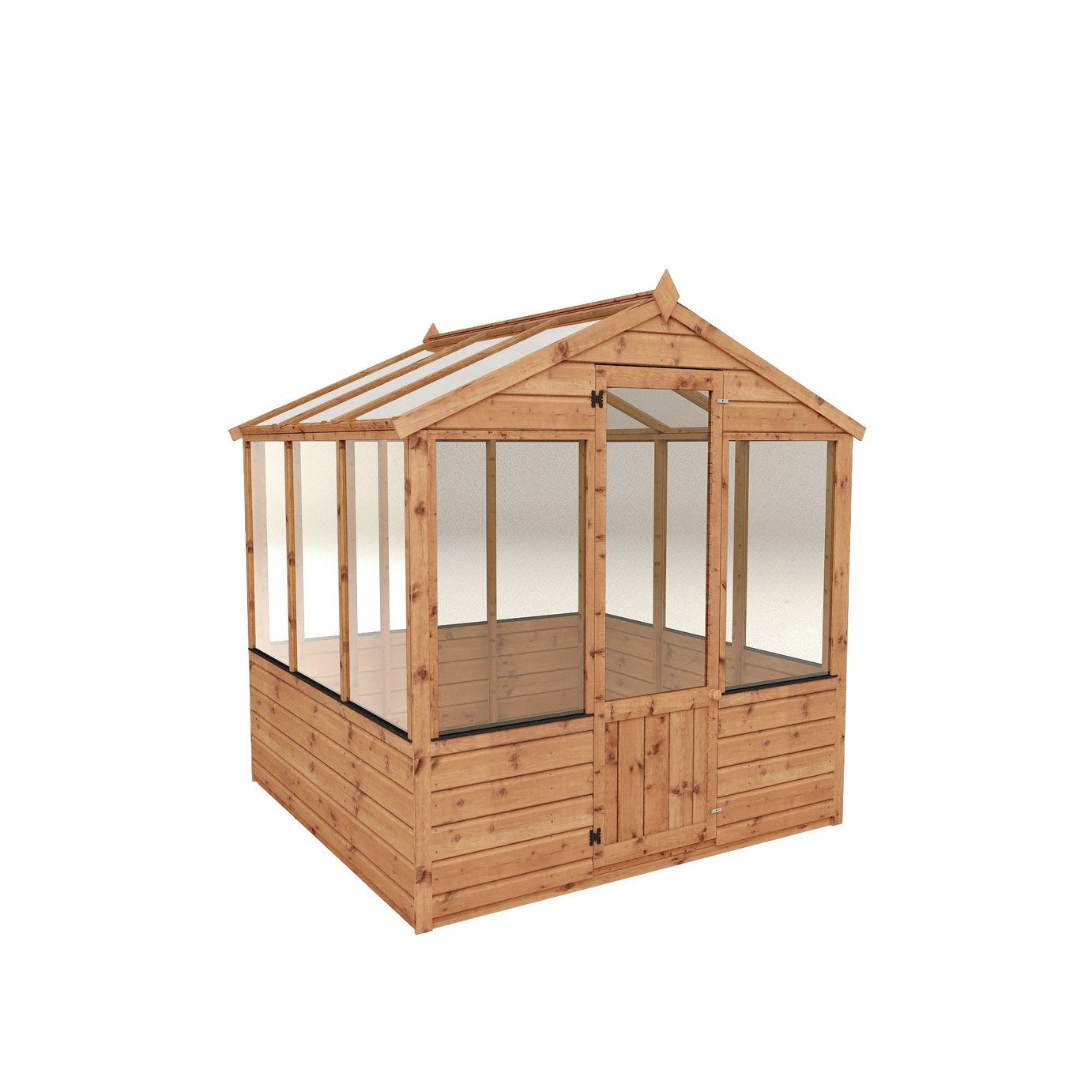 Mercia Shiplap Clear Window Wooden Greenhouse - 6 x 6ft