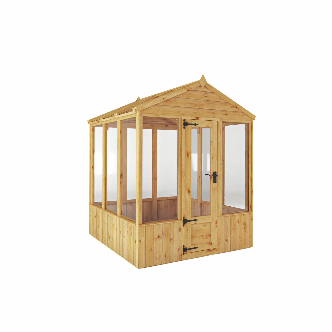 Mercia Shiplap Clear Window Woodsman Greenhouse - 6 x 6ft