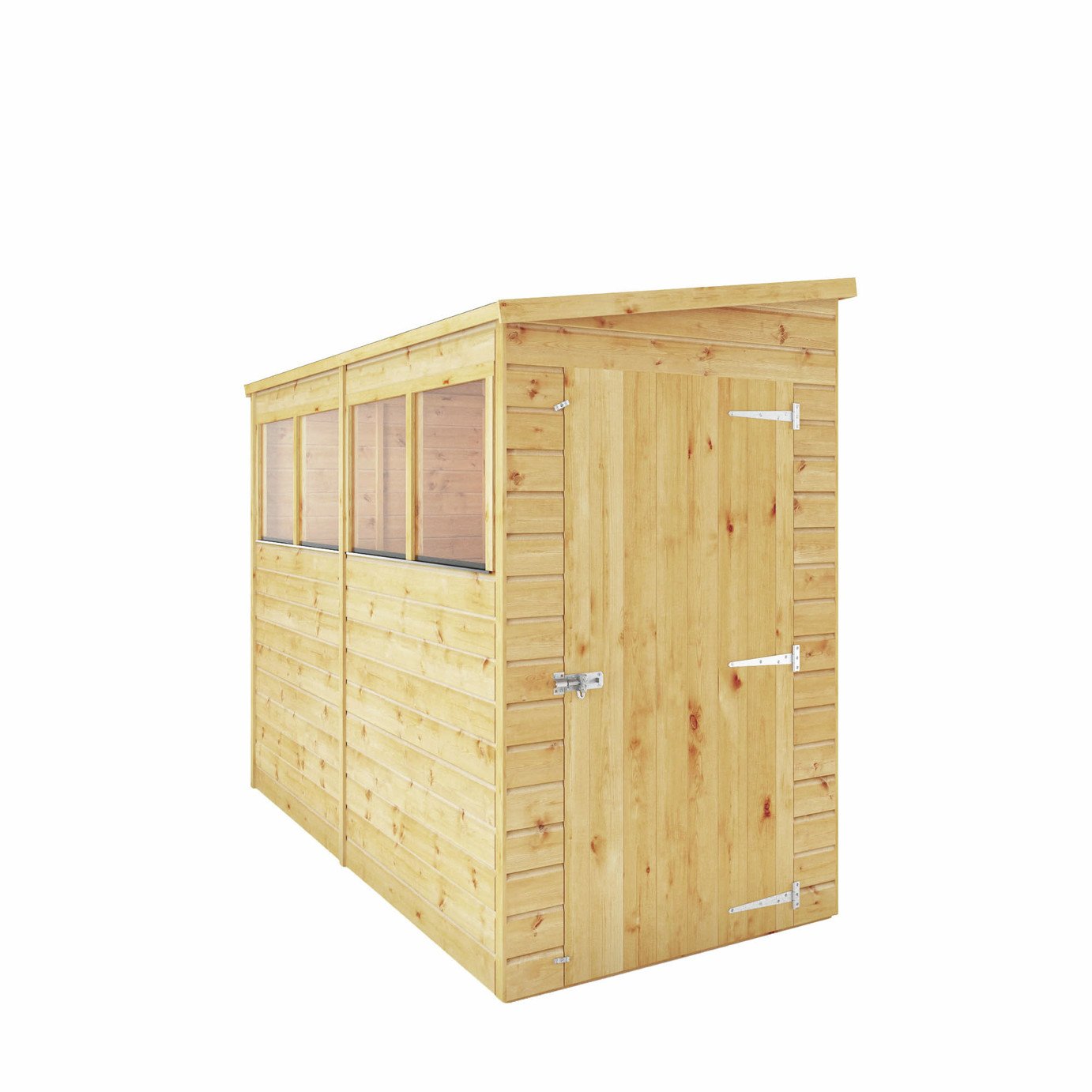 Mercia Shiplap Clear Window Pent Shed - 8 x 4ft