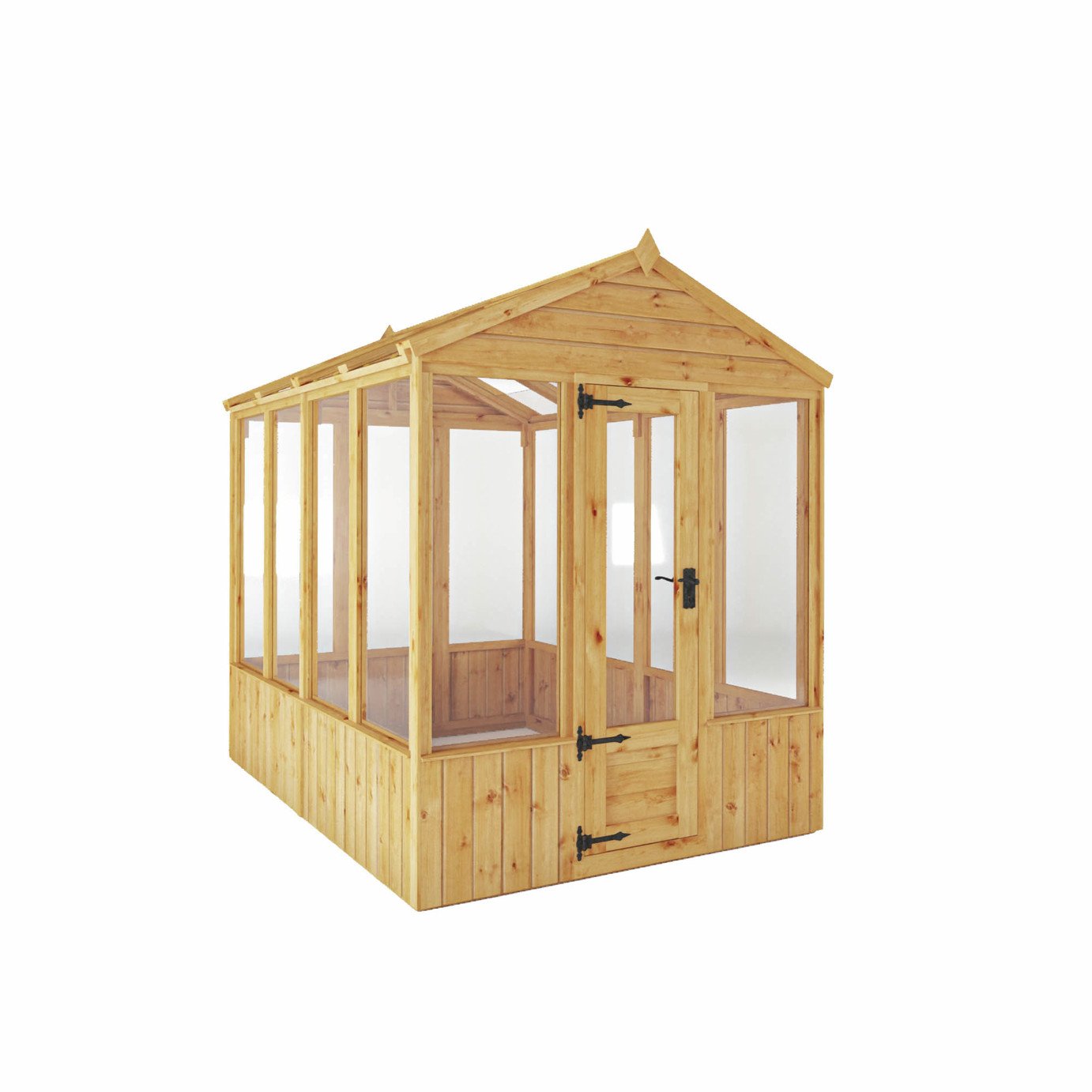 Mercia Shiplap Clear Window Woodsman Greenhouse - 8 x 6ft