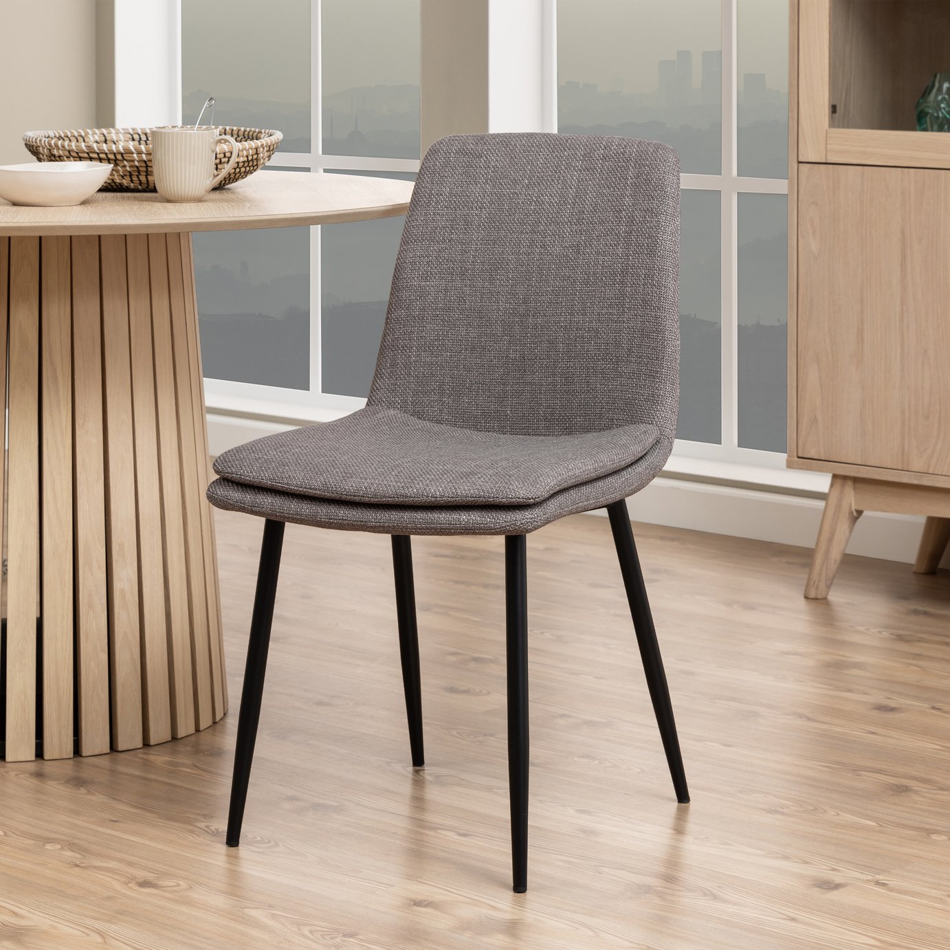 Furniture To Go Becca Pair of Fabric Dining Chairs - Beige