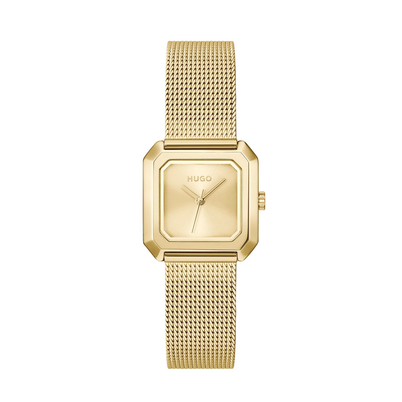 Hugo Stainless Steel Gold Coloured Mesh Strap Watch