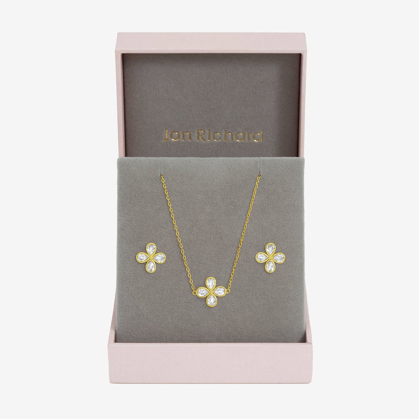 Jon Richard Gold Plated and Crystal Flower Bridal Set