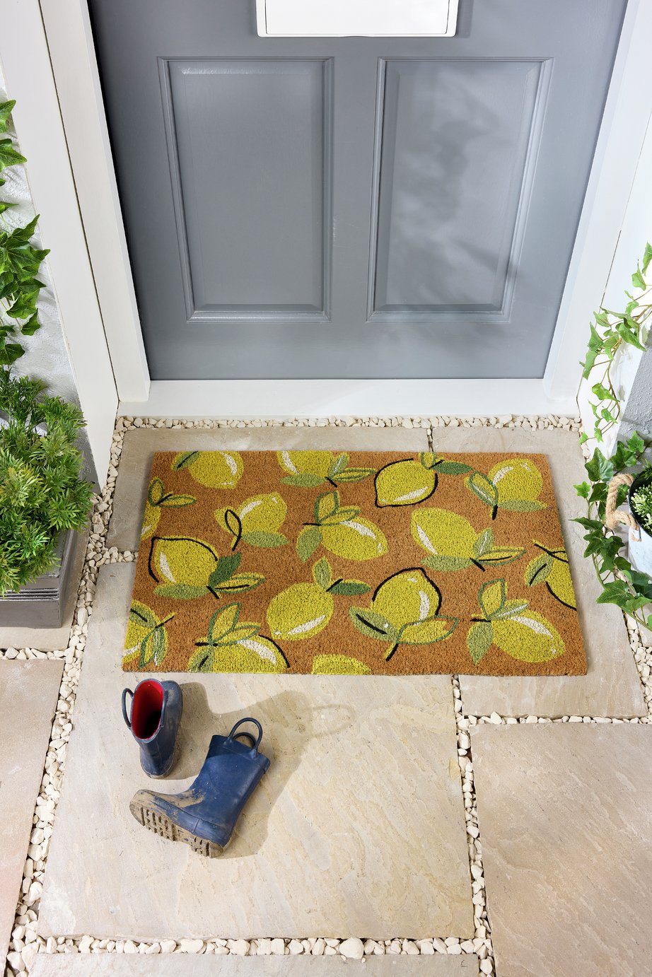 My Mat Printed Coir Lemons Yellow Doormat - 45x75cm