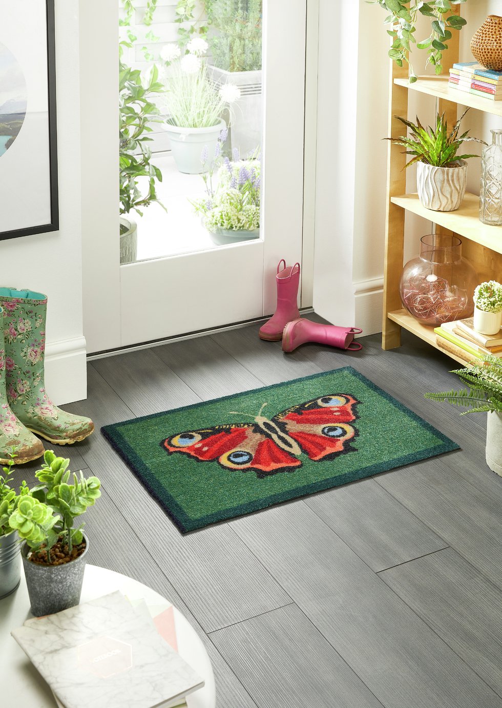 My Mat Butterfly Green Doormat - 50x75cm