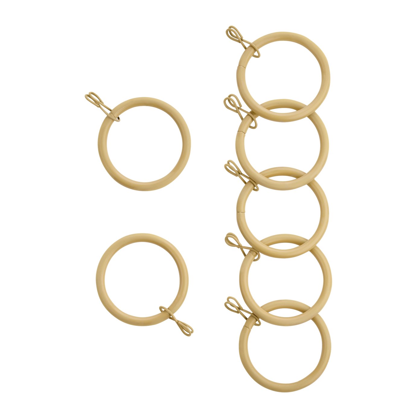 Argos Home 20 Metal Curtain Rings - Light Oak effect