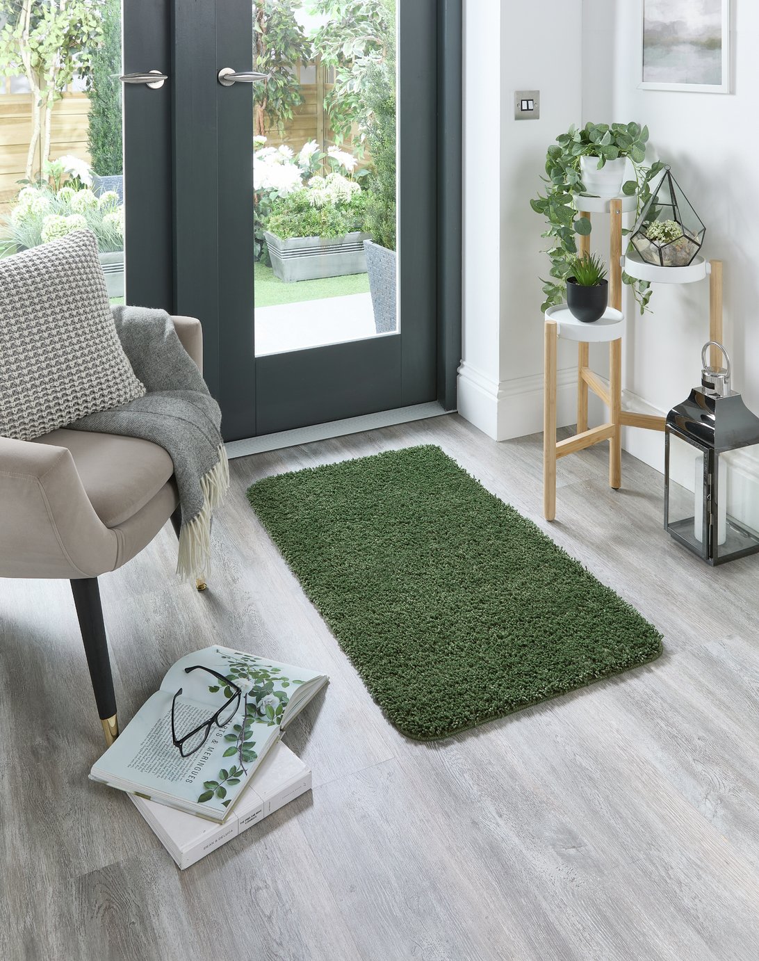 Buddy Forest Green Shaggy Rug