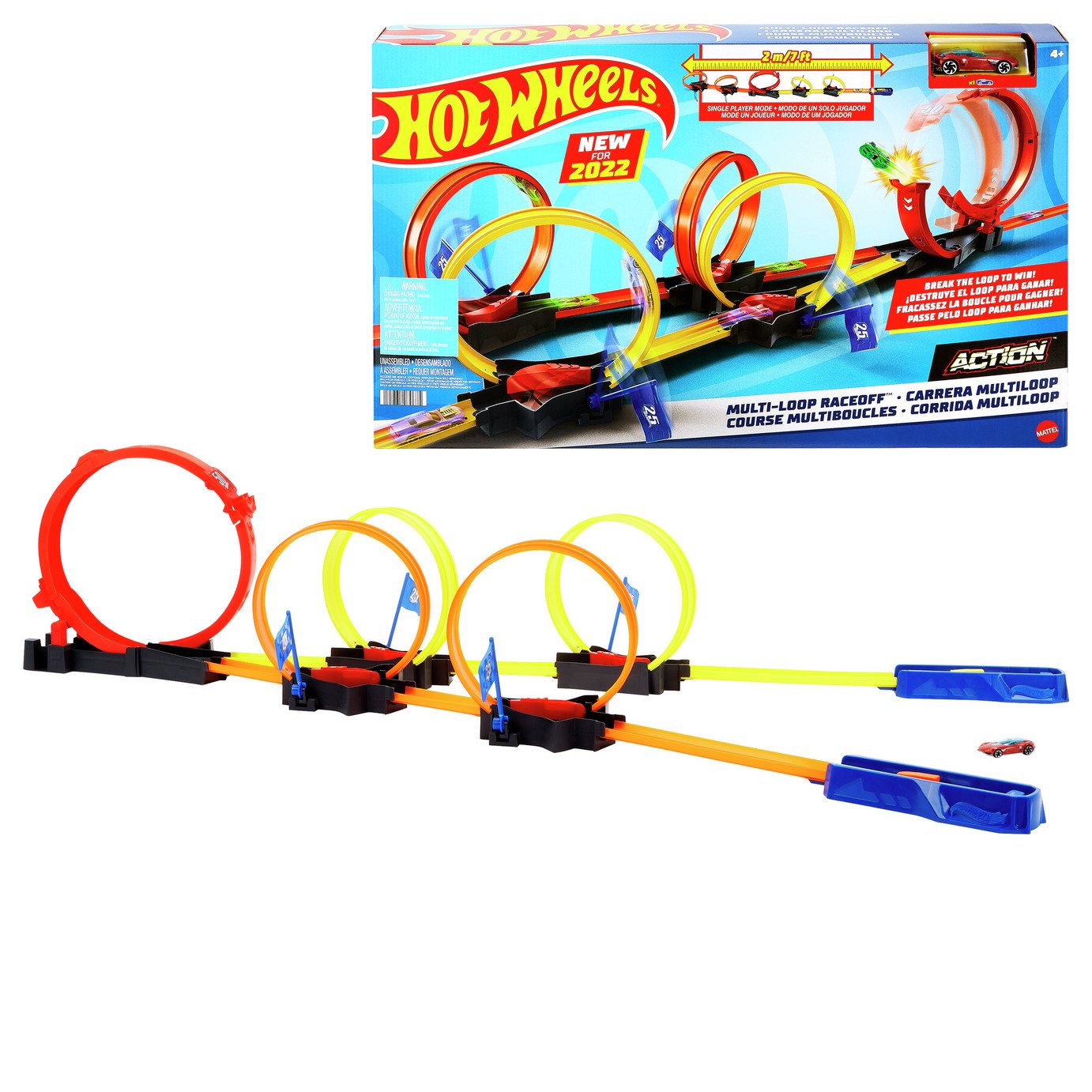 Hot Wheels Multi-Loop Race Off Playset, With 1 Car