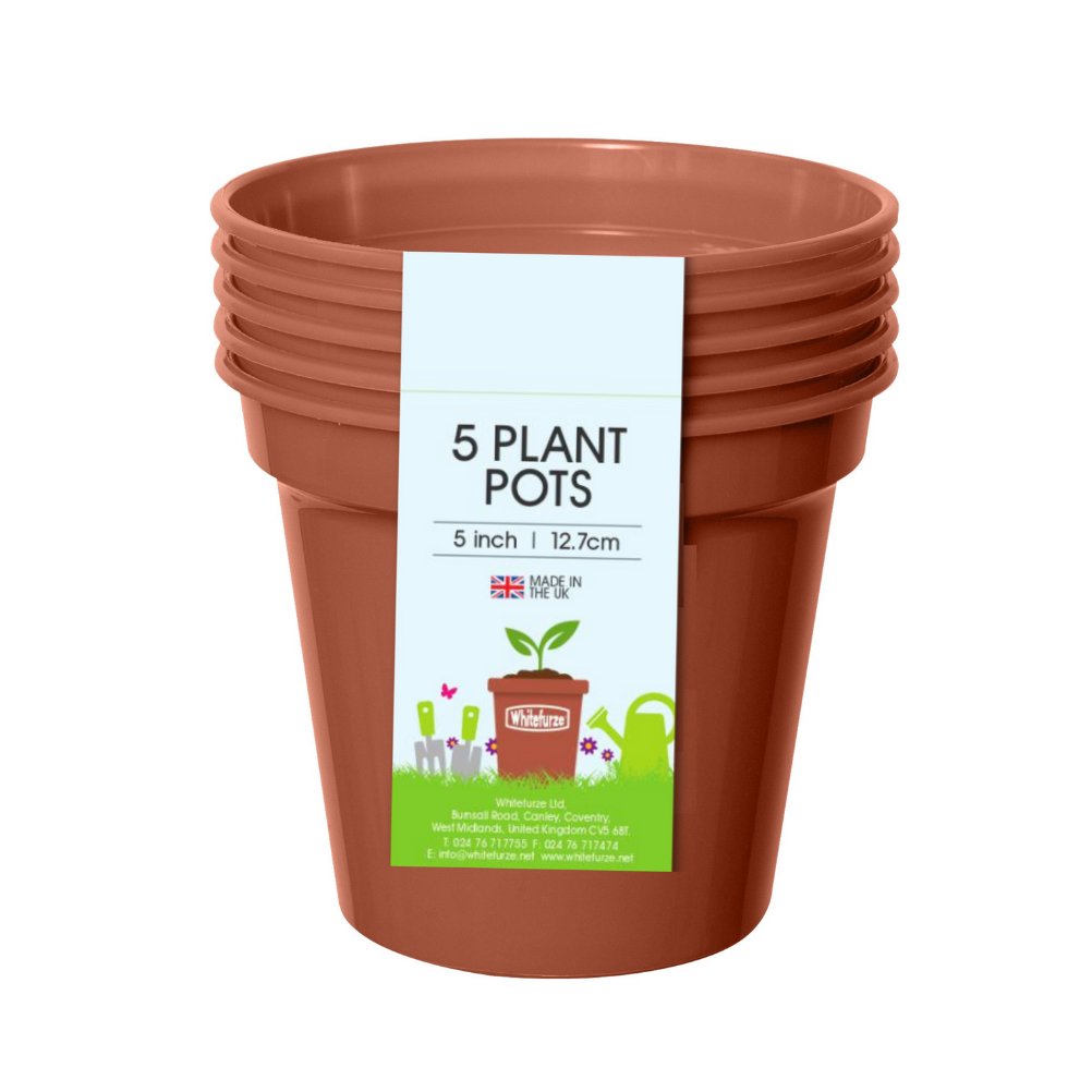 Whitefurze 12.7cm/5' Terracotta Planter Pot - Set of 5