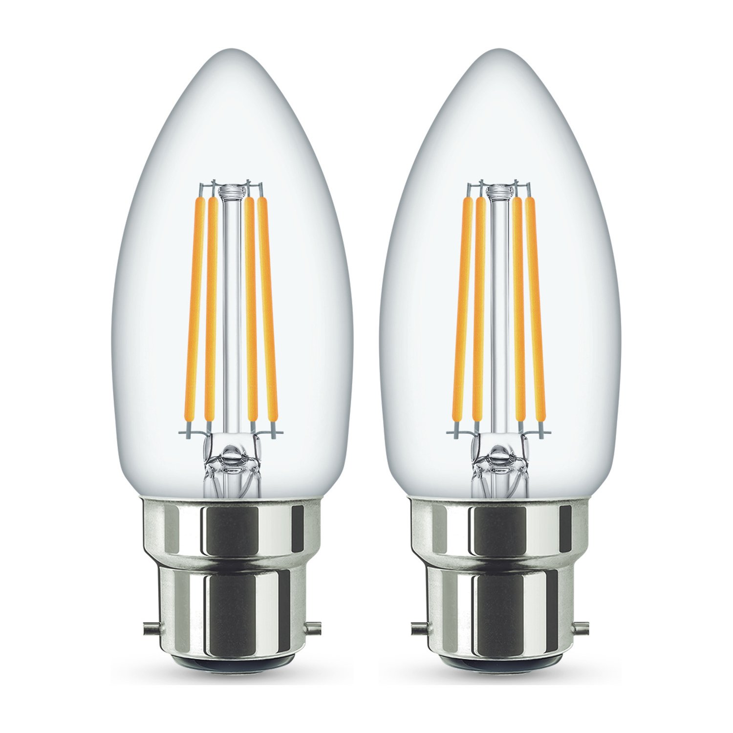 Argos Home 40W LED B22 Filament Candle Light Bulb - 2 Pack