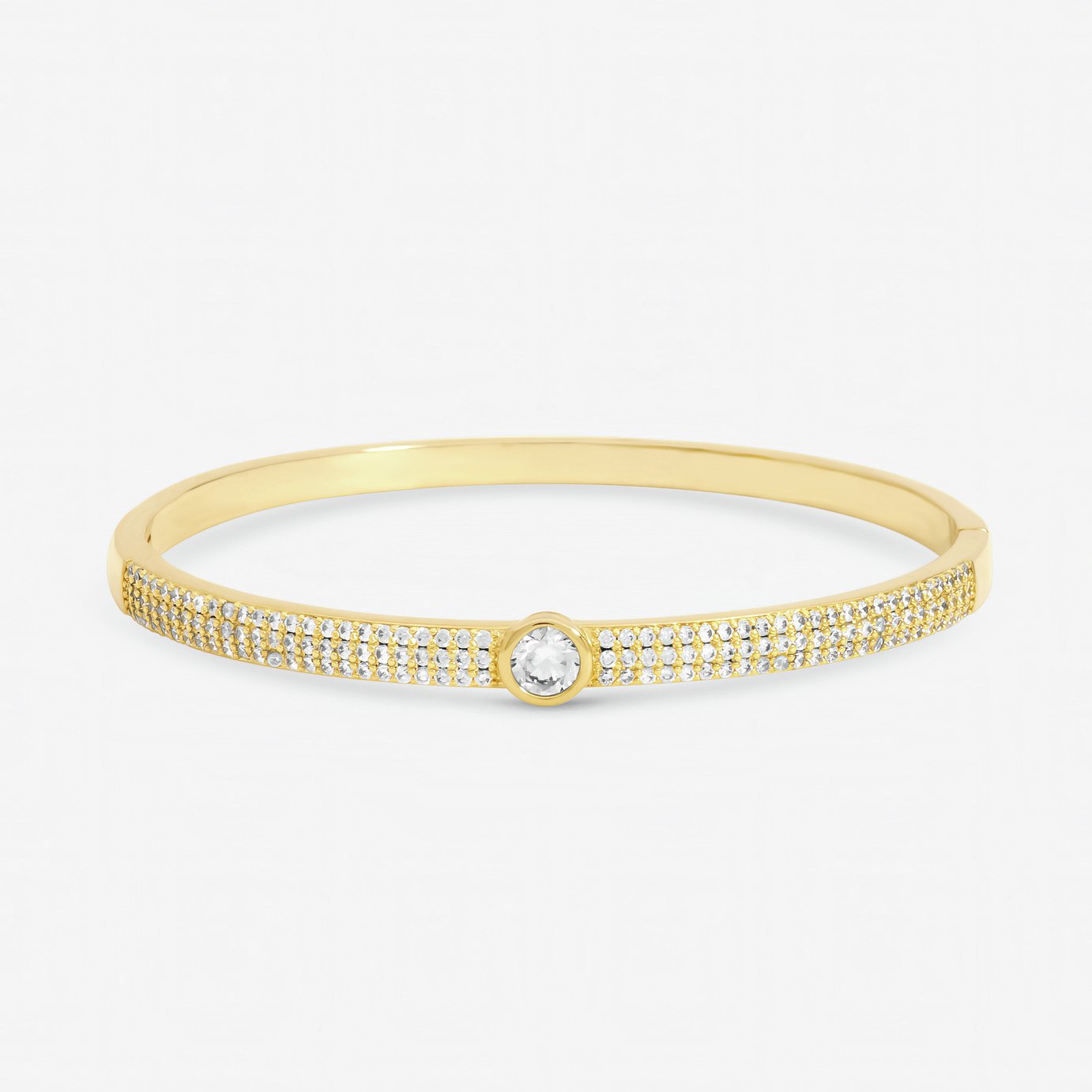 Jon Richard Gold Plated Crystal Pave Stone Bangle