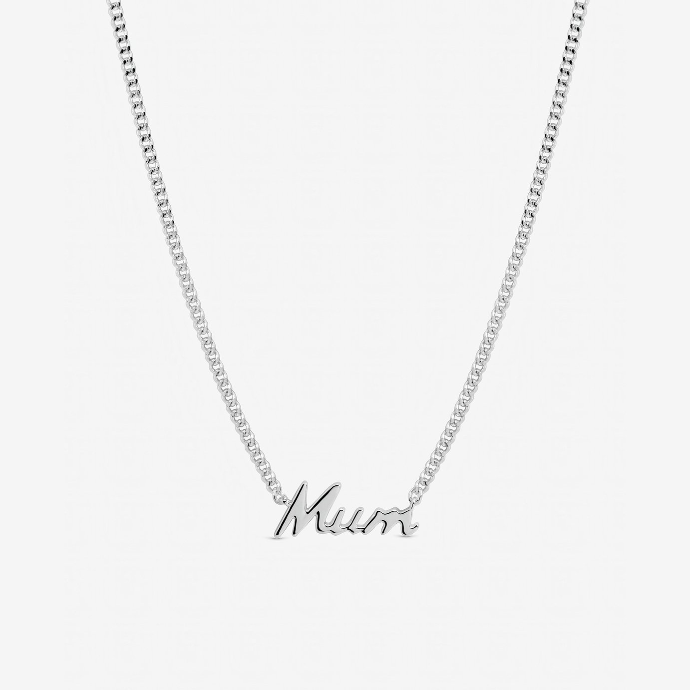 Inicio Silver Plated Mum Pendant Necklace