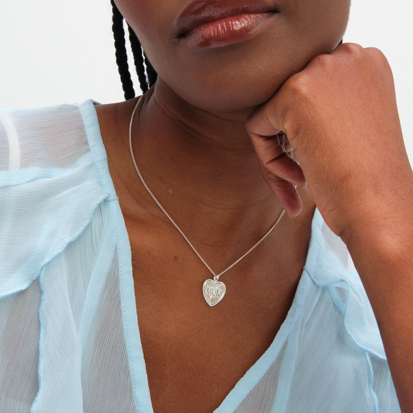 Inicio Silver Plated Mum Pendant Necklace