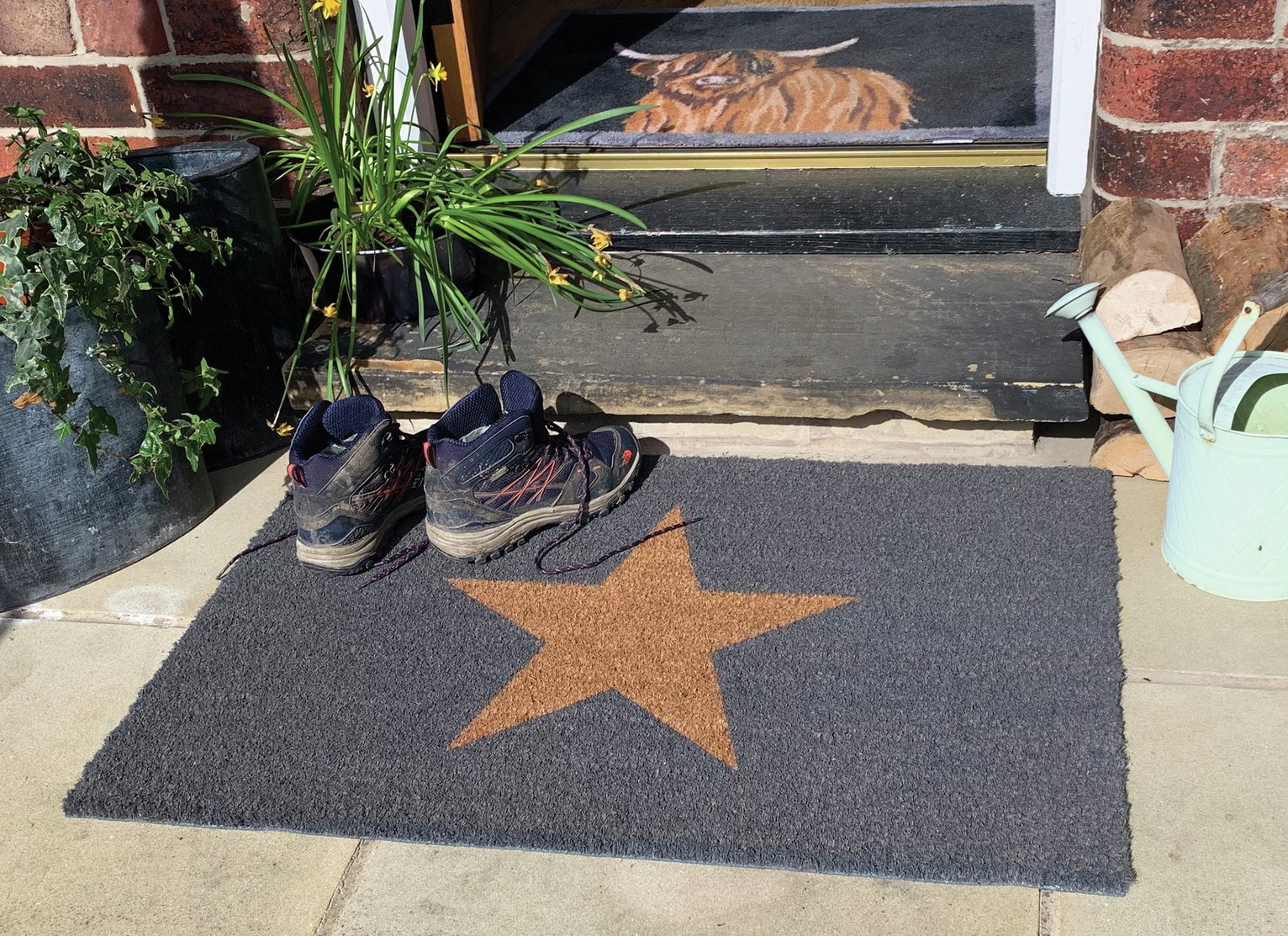 My Mat Printed Coir Inverse Star Doormat - 45x75cm