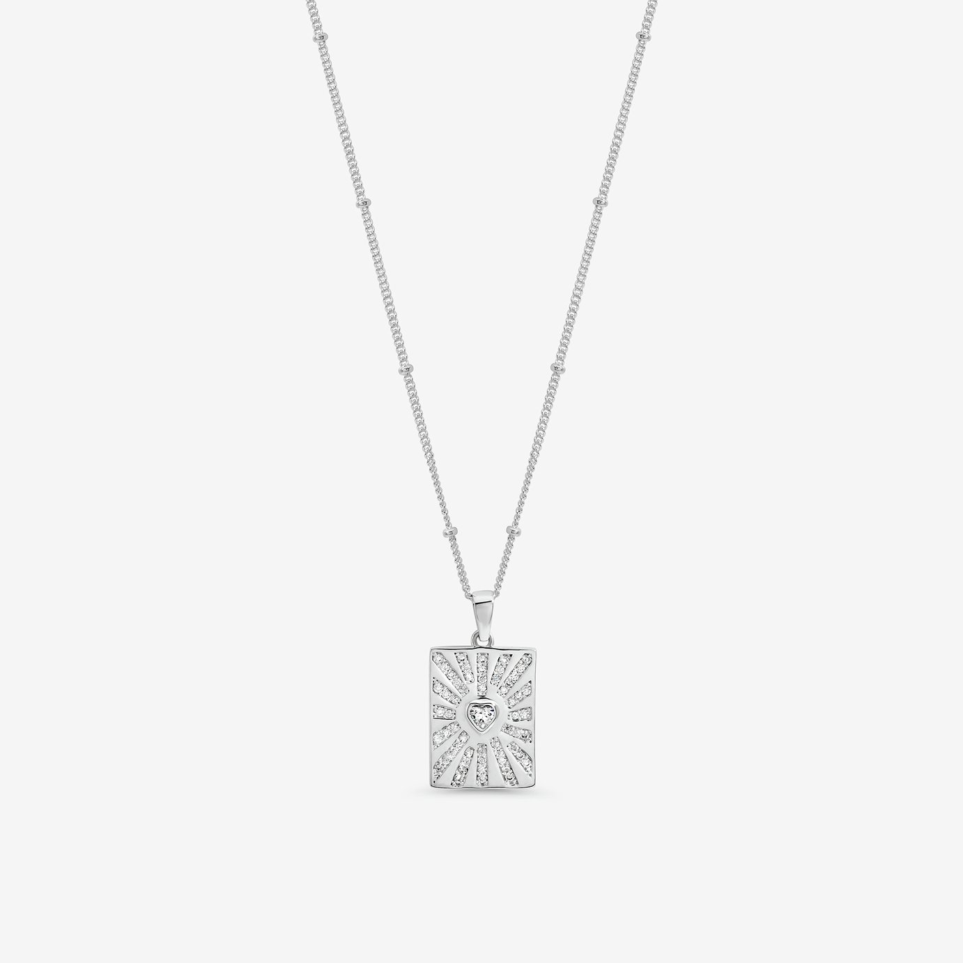 Inicio Sterling Silver Plated Heart Charm Pendant