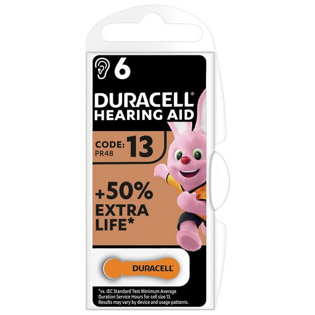 13 Duracell Hearing Aid Batteries6 Pack 96077566 Duracell Hearing Aid Batteries Orange 