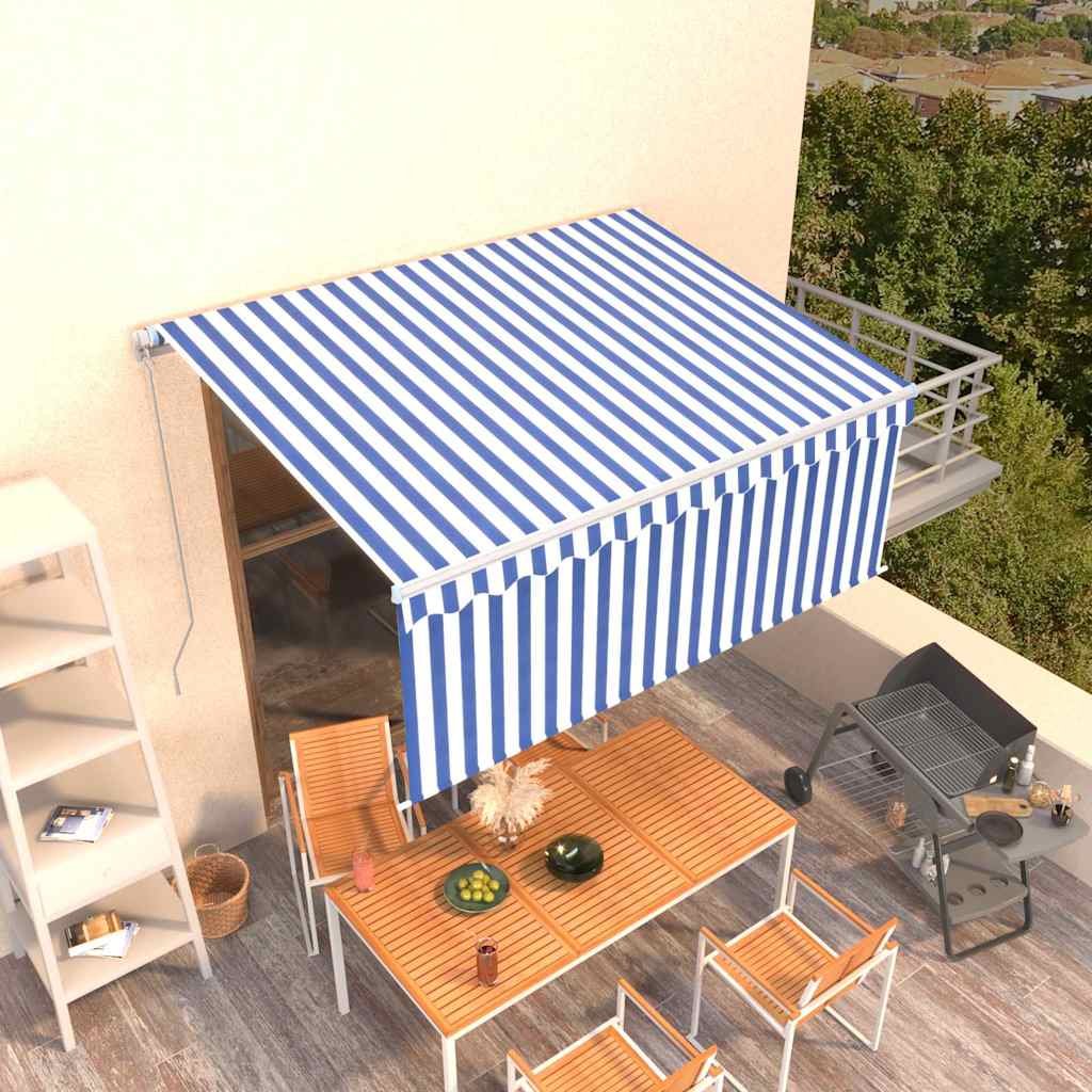 Walplus Manual Polyester - Blue and White - 300 x 250 cm - 300 x 120 cm