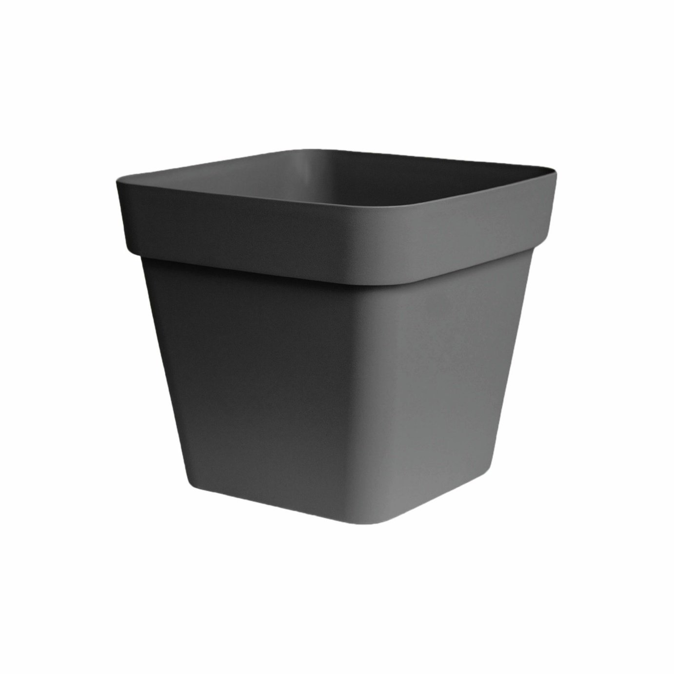 Ivyline 40cm Cleo Square Planter with Wheels Anthracite