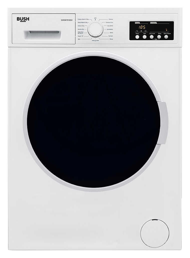 Bush WDNB7512EW 7KG / 5KG 1200 Spin Washer Dryer - White