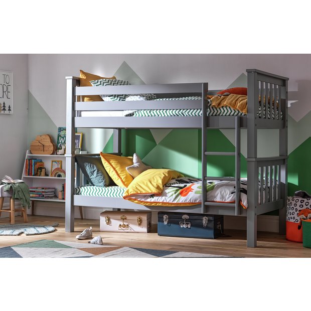 Buy Habitat Heavy Duty Bunk Bed and 2 Kids Mattresses Grey