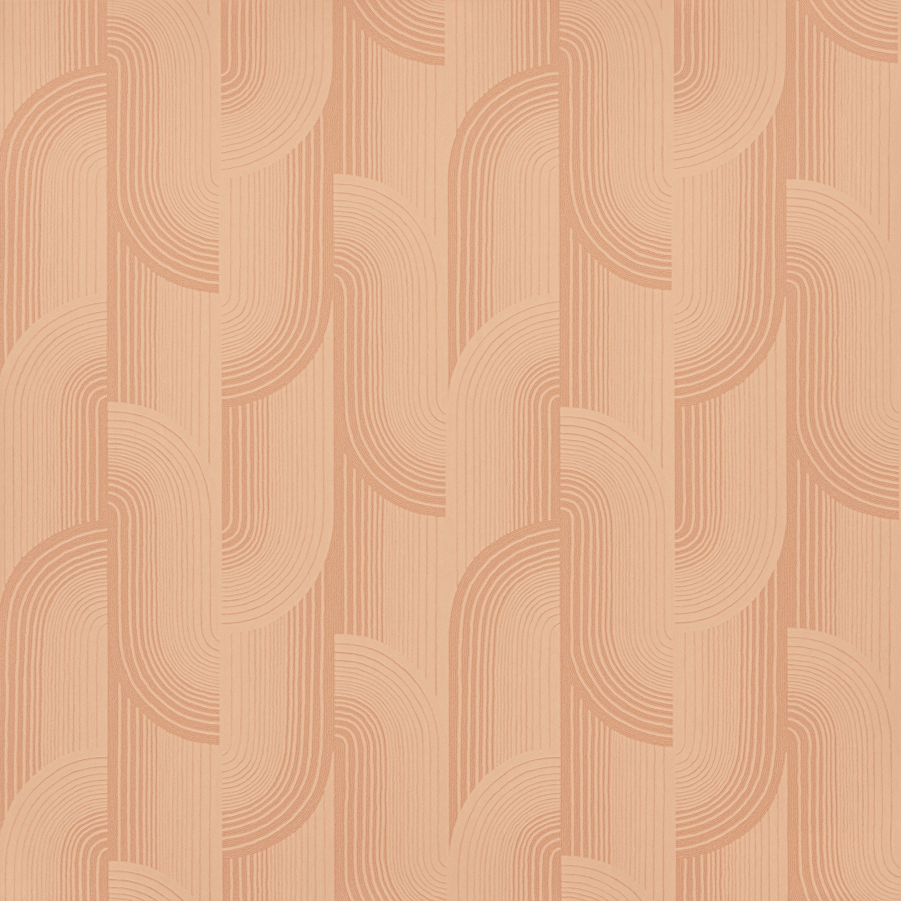 Grandeco Boutique Romanie Art Deco Embossed Wallpaper - Coral