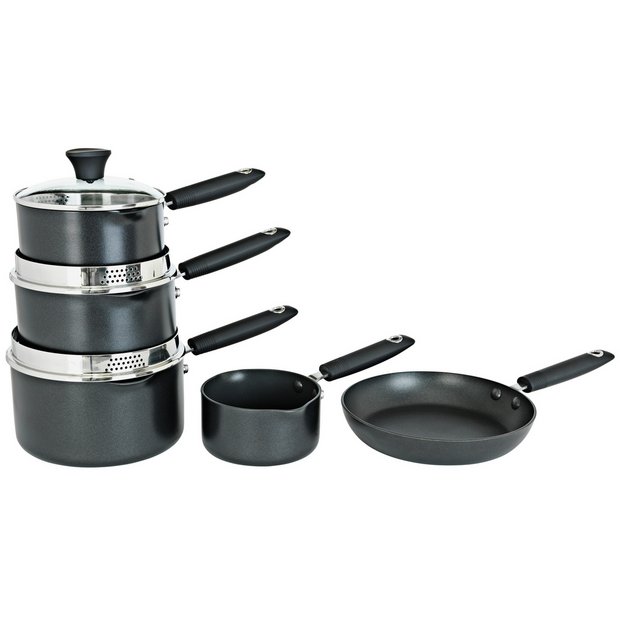 Buy Argos Home 3 Piece Aluminium Pan Set - Red, Pan sets