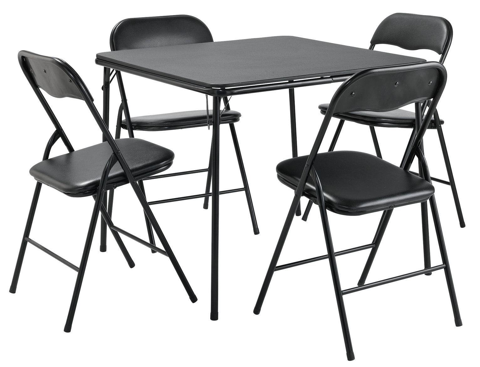Argos Home Quin Extend Black Dining Table & 4 Black Chairs