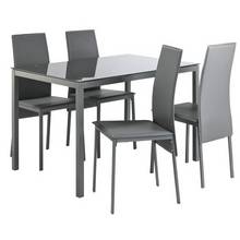 Buy Hygena Lido Glass Dining Table &amp; 4 Chairs - Black at 
