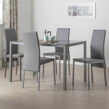 Buy Hygena Lido Glass Dining Table &amp; 4 Chairs - Black at 