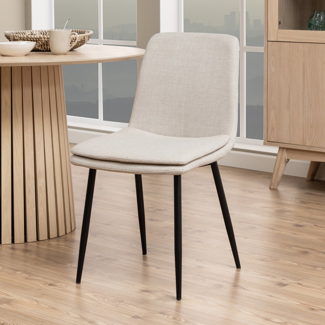 Furniture To Go Becca Pair Of Fabric Dining Chairs - Beige