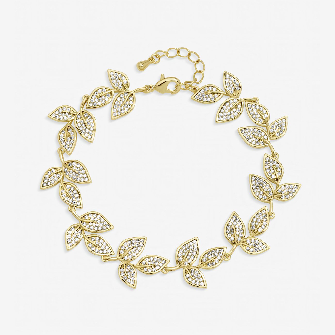 Jon Richard Gold Plated Cubic Zirconia Leaf Bracelet
