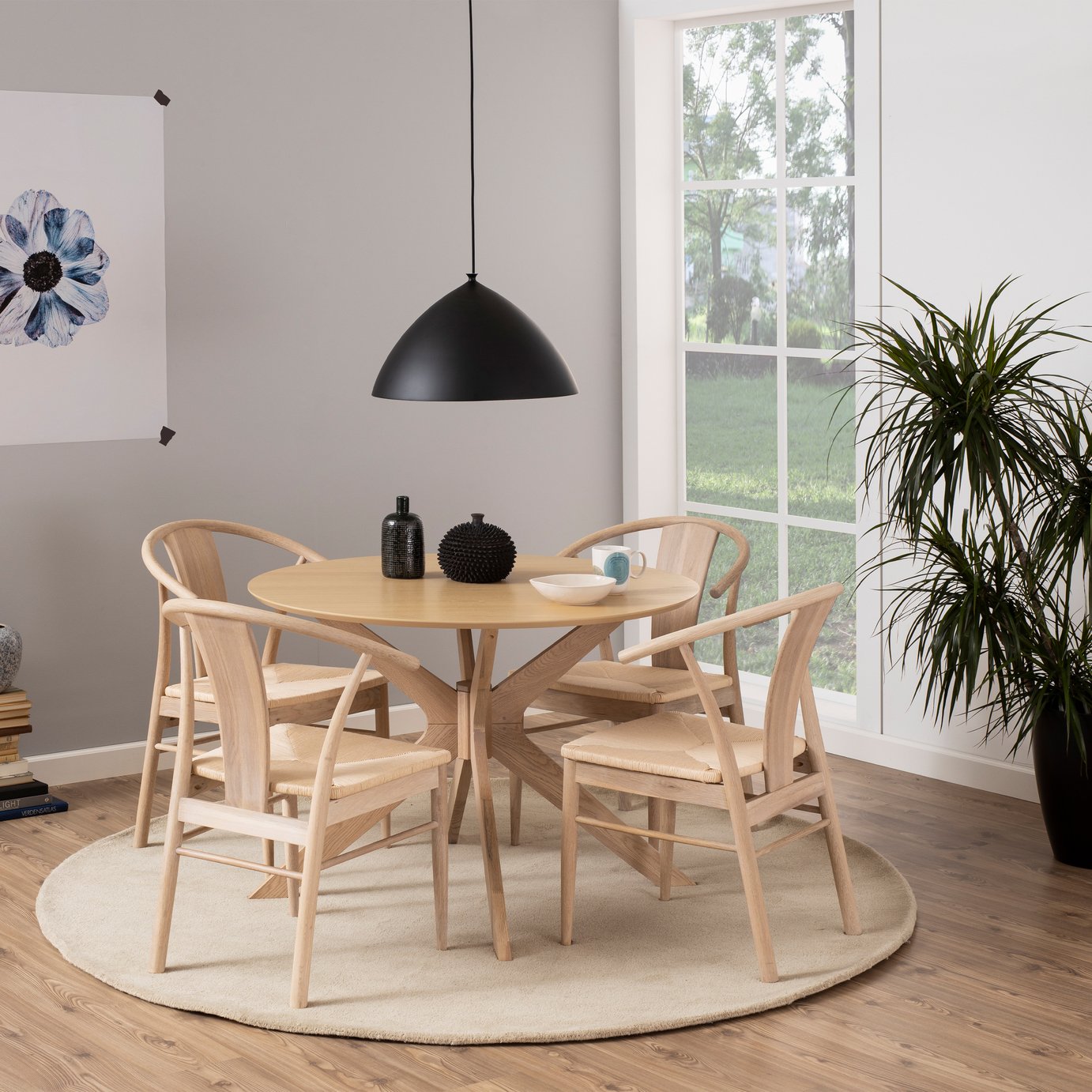 Furniture To Go Duncan Oak Dining Table & 4 Oak Chairs