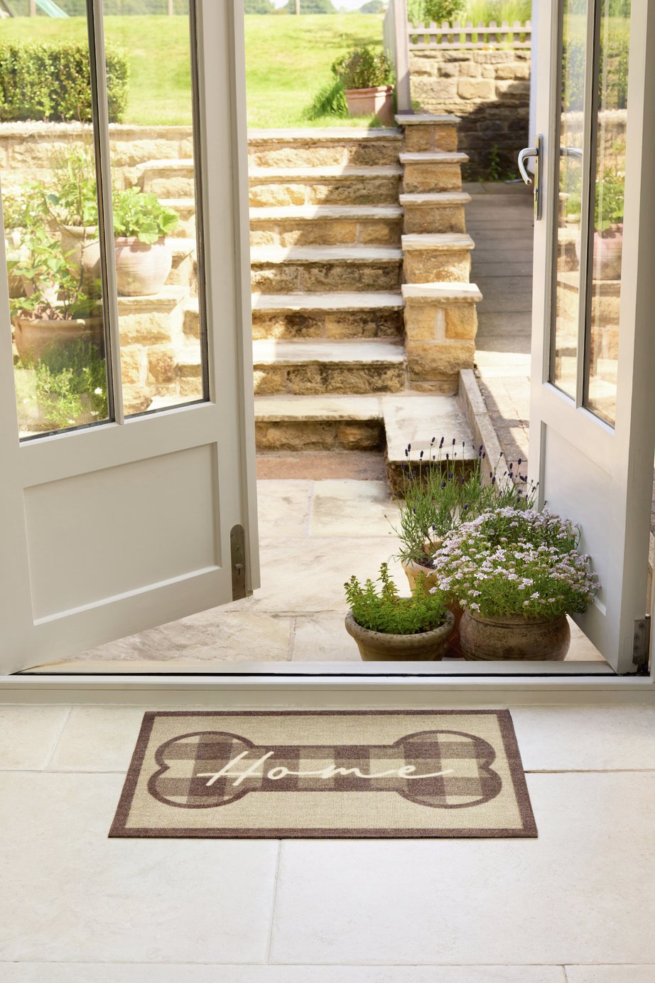 Howler & Scratch Check Home Grey Doormat - 50x75cm