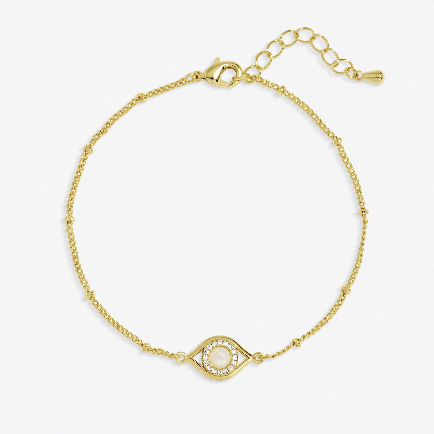 Jon Richard Gold Plated Mother of Pearl Evil Eye Bracelet
