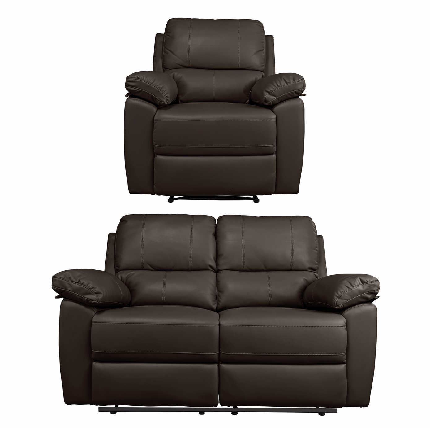 Argos Home Toby Chair & 2 Seater Recliner Sofa - Chocolate