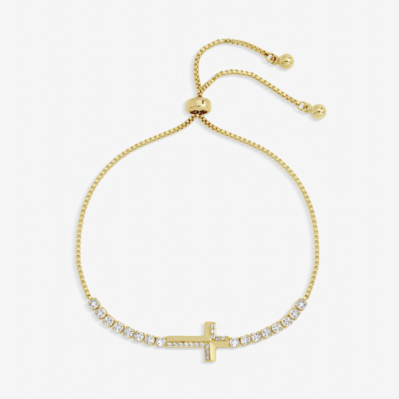 Jon Richard Gold Plated Crystal Cross Toggle Bracelet