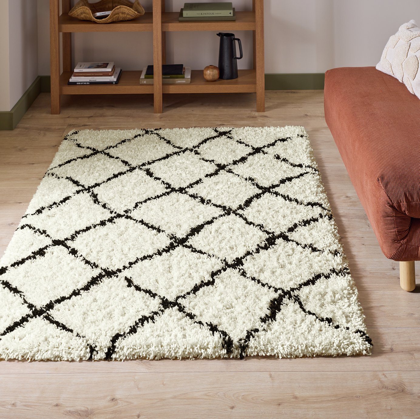 Argos Home Black Diamond Tufted Rug - 160x230cm
