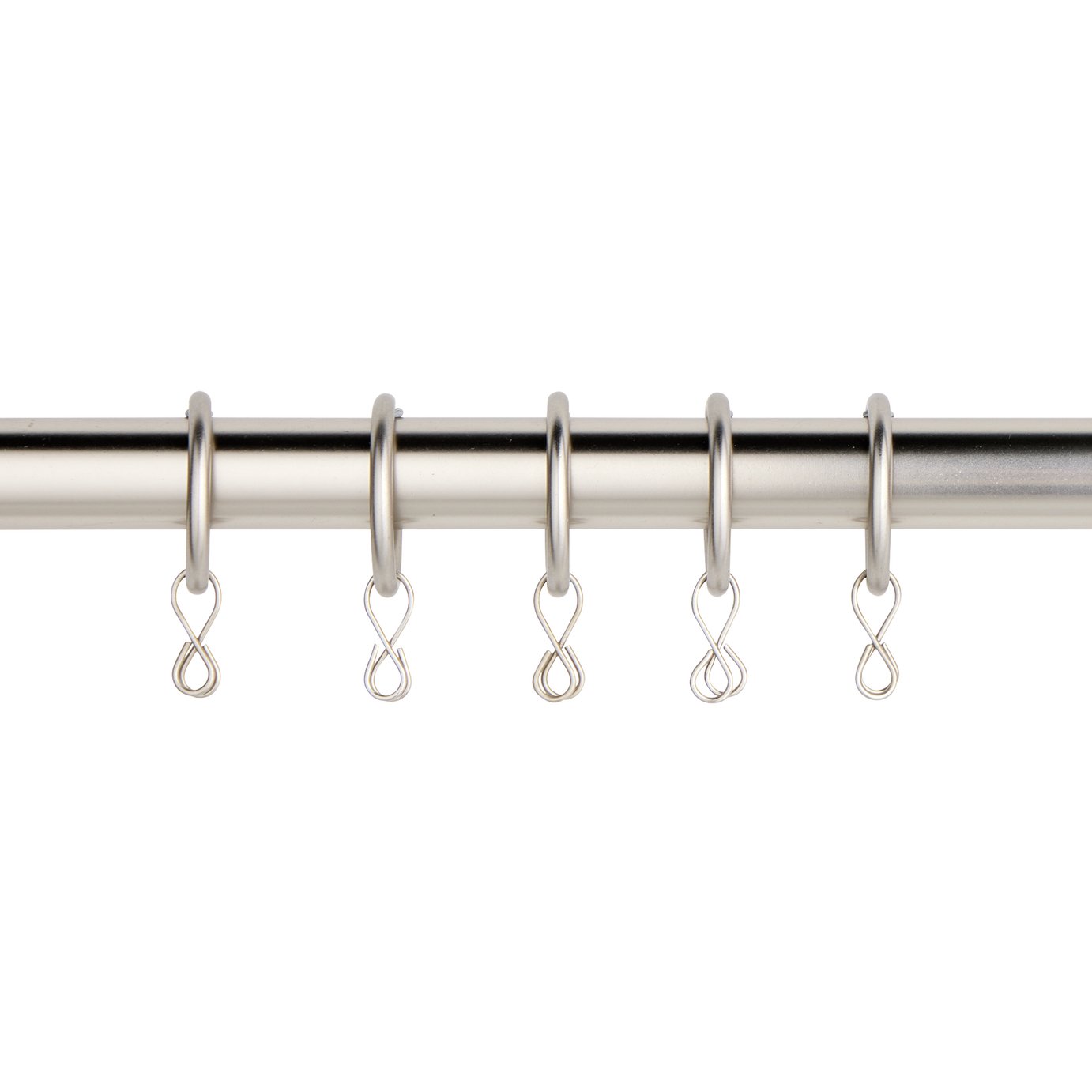 Argos Home 20 Metal Curtain Rings - Matte Nickel