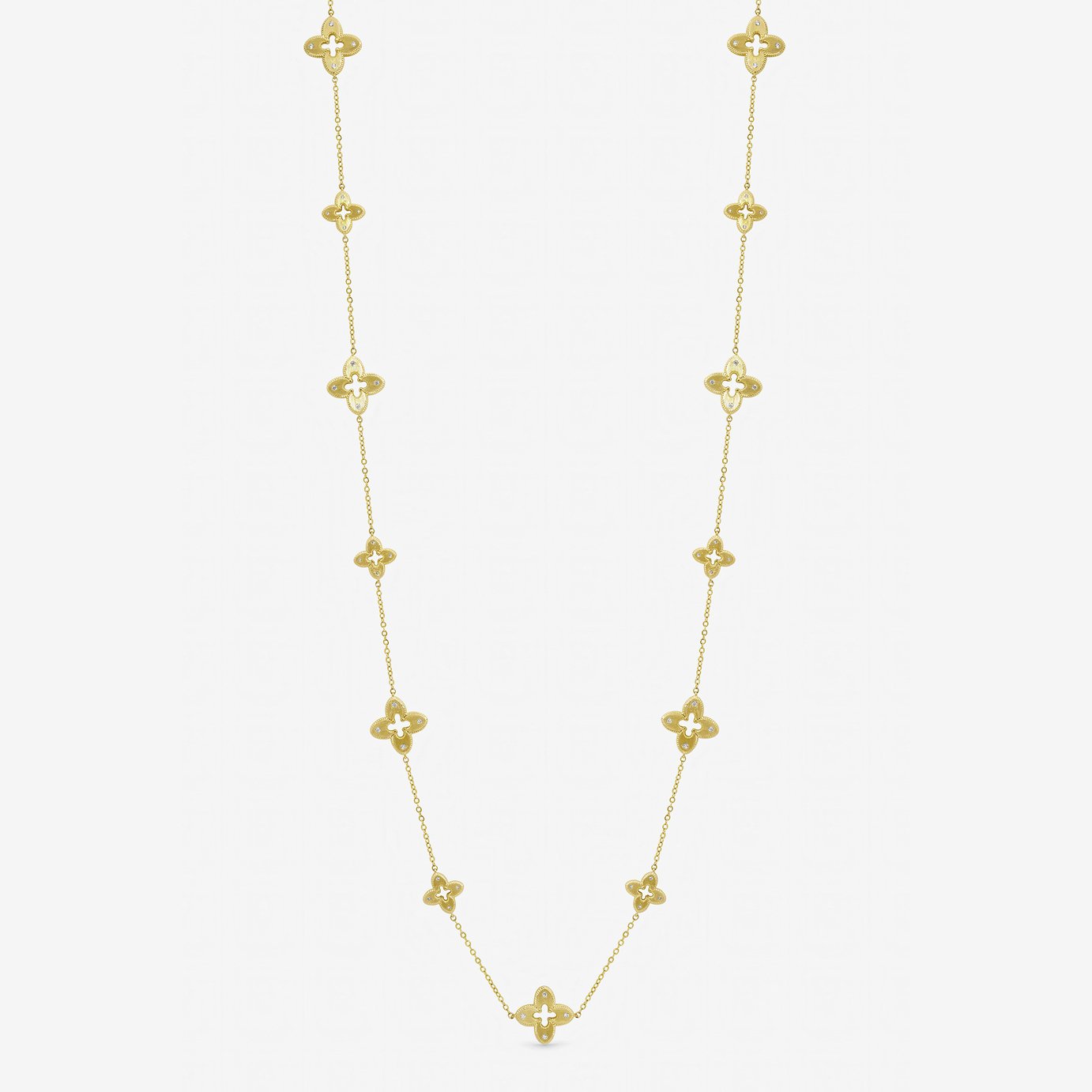 Jon Richard Gold Plated Crystal Clover Long Necklace