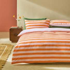 Habitat Bright Stripe Orange Bedding Set