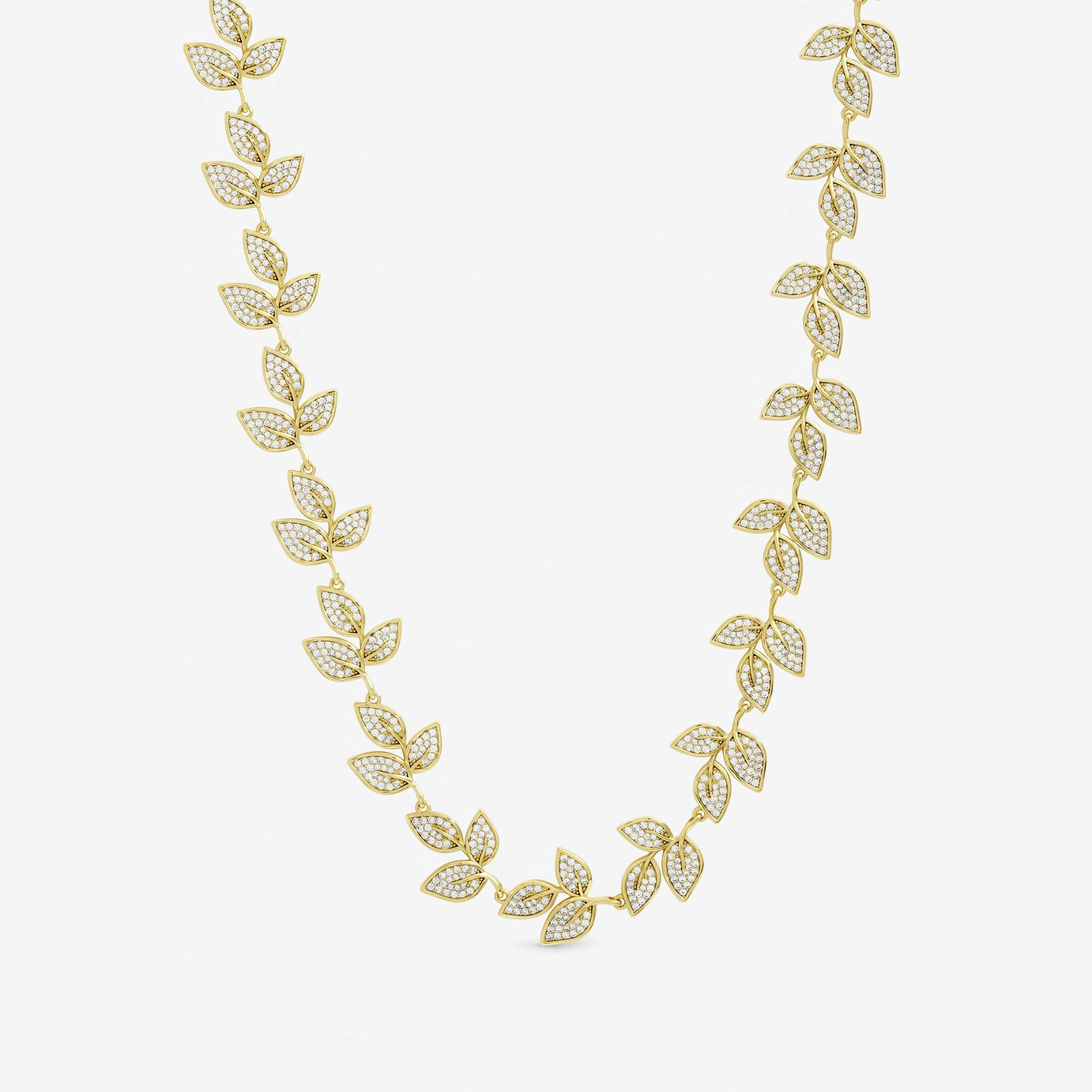 Jon Richard Gold Plated Cubic Zirconia Leaf Necklace